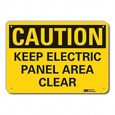 Rflct Elec Panel Caut Sign 10x14in Alum