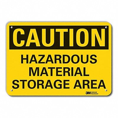 Rflctv Hazardous Mtrls Caut Sign 10x14in