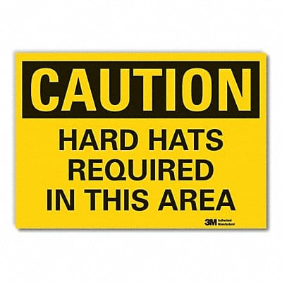 Hard Hat Caution Rflct Label 7inx10in