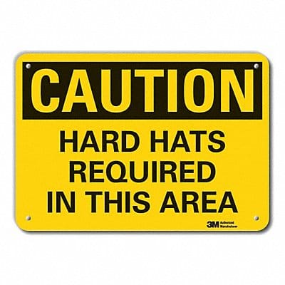 Rflctv Hard Hat Caut Sign 10x14in Alum