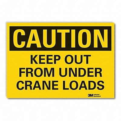 Crane Hoists Caution Rflct Lbl 3.5x5in