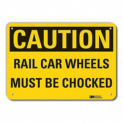 Rflct Chock Wheel Caut Sign 10x14in Alum