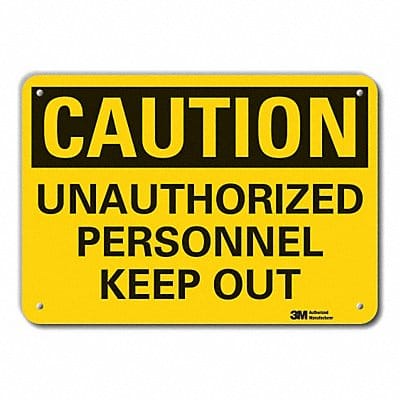 Caution Sign 7 in x 10 in Aluminum