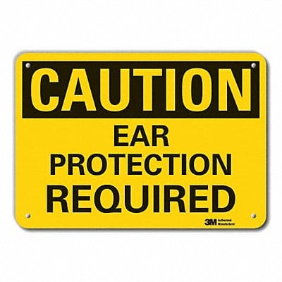 Rflct Hearing Caution Sign 7x10in Alum