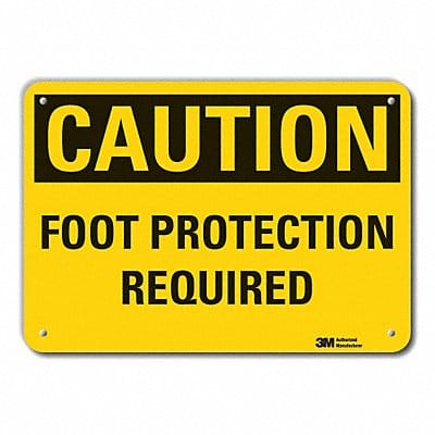 Rflct Foot Caution Sign 7x10in Alum