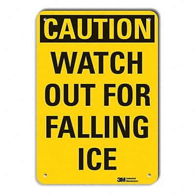 Rflctv Icy Caution Sign 10x14in Aluminum