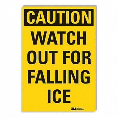 Icy Caution Rflct Label 10 in x 14 in