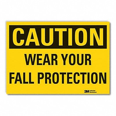 Fall Caution Rflct Label 7 in x 10 in