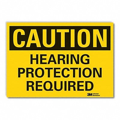 Hearing Caution Rflctv Label 10inx14in