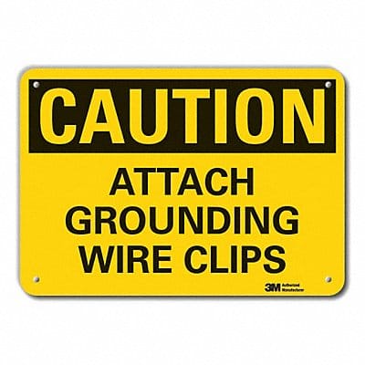 Rflct Grounding Caution Sign 7x10in Alum