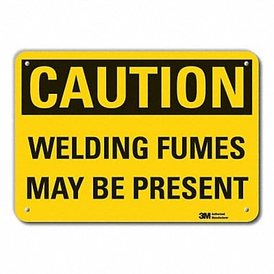 Caution Sign 7 in x 10 in Aluminum