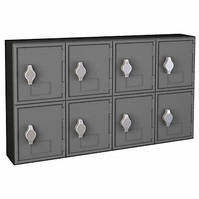 Locker 2x4Lckrs Gry/Blk 13.5 x24 x4