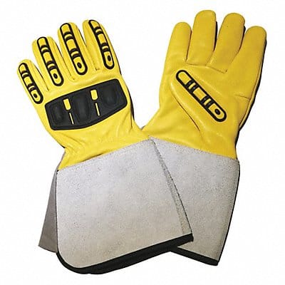 J4945 Gloves Yellow L Gauntlet Fleece PR