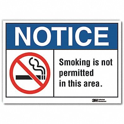 No Smoking Notice Rflctv Label 5inx7in