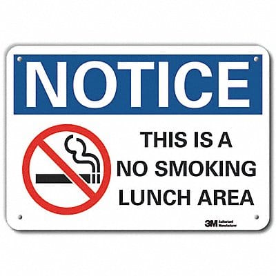 Rflctv No Smoking Note Sign 10x14in Alum