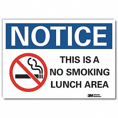 No Smoking Notice Rflct Label 3.5x5in