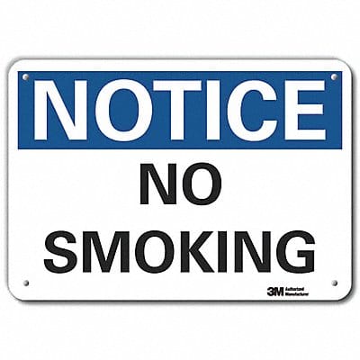 No Smoking Sign 7 in x 10 in Aluminum