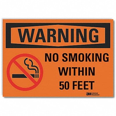 No Smoking Warning Rflct Lbl 10inx14in