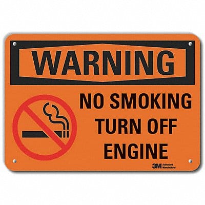 Rflct No Smoking Warn Sign 7x10in Alum