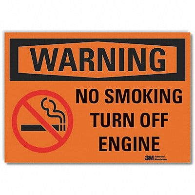 No Smoking Warning Rflct Lbl 7inx10in