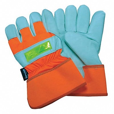 J4937 Leather Gloves White/Hi-Vis Orange S PR