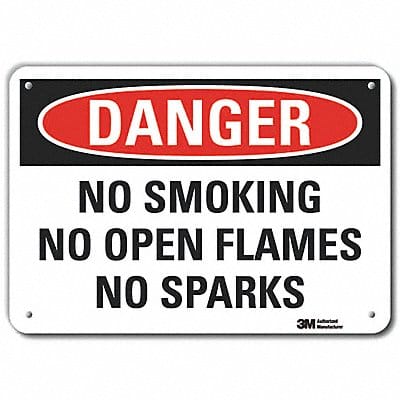 No Smoking Sign 7 in x 10 in Aluminum