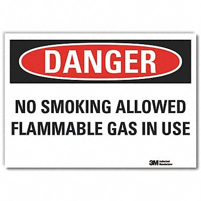 No Smoking Danger Rflct Label 7inx10in