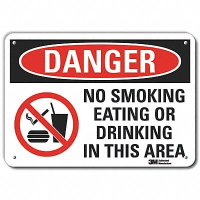 Rflct No Smoking Danger Sign 7x10in Alum