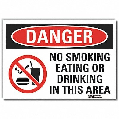 No Smoking Danger Rflct Label 7inx10in