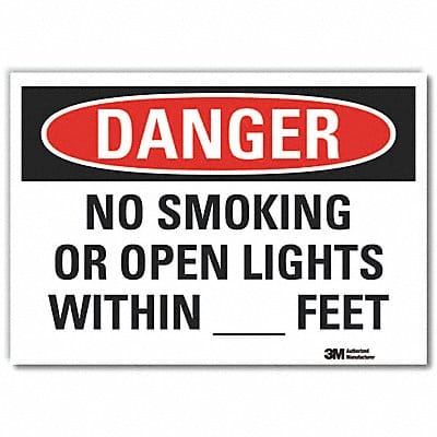 No Smoking Danger Rflct Lbl 10inx14in