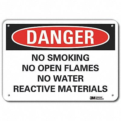 Rflct No Smoking Danger Sign 7x10in Alum