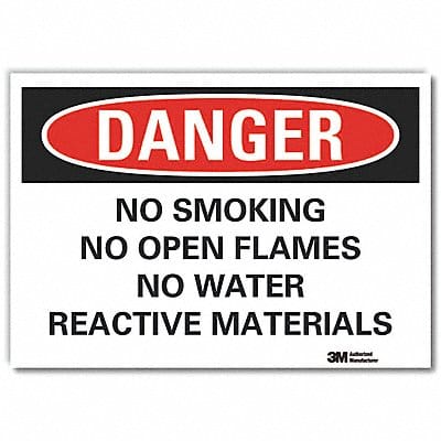 No Smoking Danger Rflct Label 7inx10in