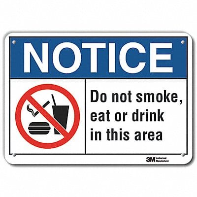 No Smoking Sign 7 in x 10 in Aluminum