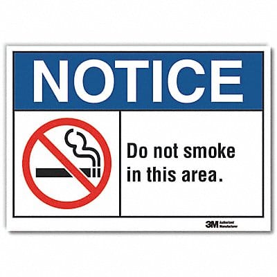 No Smoking Notice Rflct Lbl 10inx14in