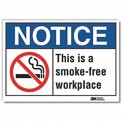 No Smoking Notice Rflctv Label 3.5inx5in