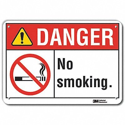 Rflctv No Smoking Dangr Sign 10x14in Alu