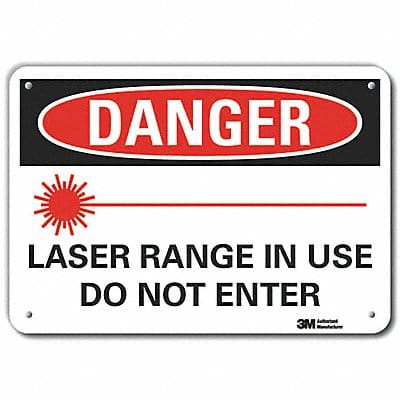 Laser Sign 7 in x 10 in Aluminum