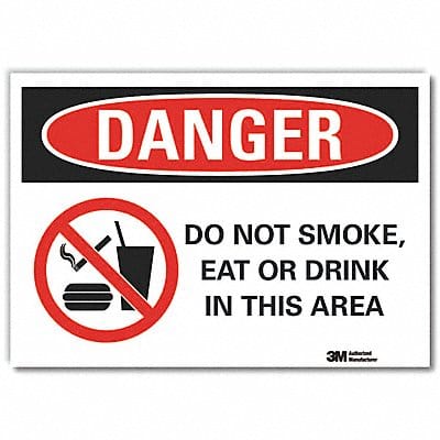 No Smoking Danger Rflct Label 3.5x5in