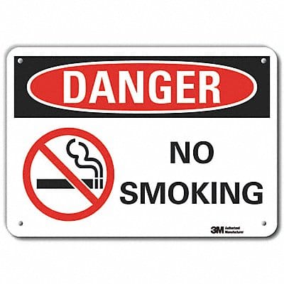 Rflctv No Smoking Dangr Sign 10x14in Alu