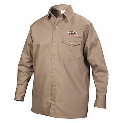 Flame-Resistant Collared Shirt Khaki L