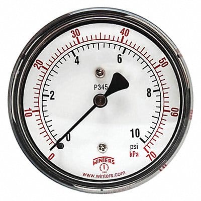 K4544 Low Pressure Gauge Back 0 to 10 psi