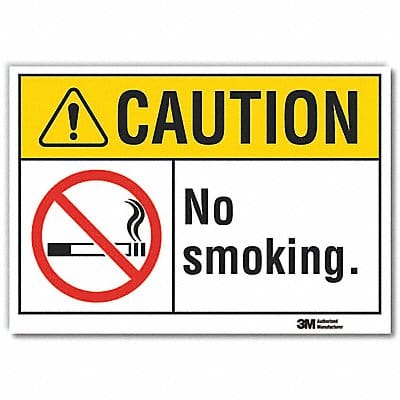 No Smoking Caution Rflctv Labl 10inx14in