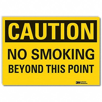 No Smoking Caution Rflct Label 3.5x5in