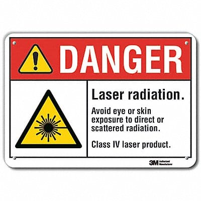 Rflct Laser Area Dangr Sign 10x14in Alum