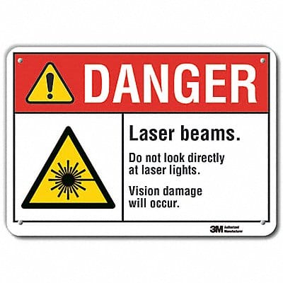 Laser Sign 7 in x 10 in Aluminum