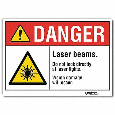 Laser Area Danger Rflctv Label 5inx7in