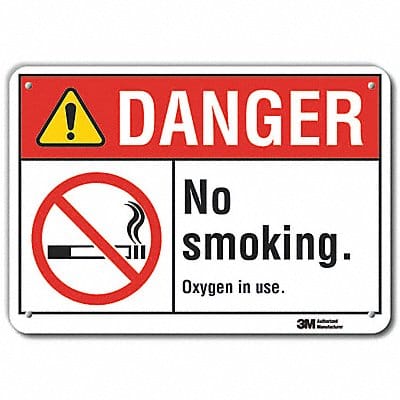 No Smoking Sign 7 in x 10 in Aluminum