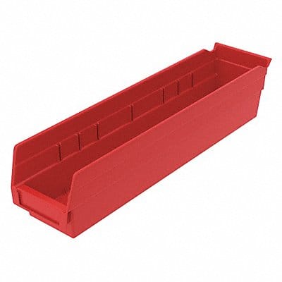 Shelf Bin Red Indstr Grd Poly 4 in