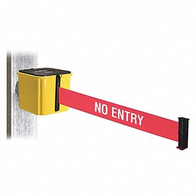 Belt Barrier Ylw 4in. H Rd/Wt Text Belt