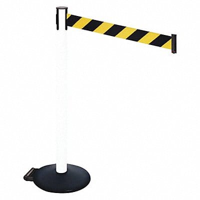 Barrier Post Black/Yellow Belt w/Wheels